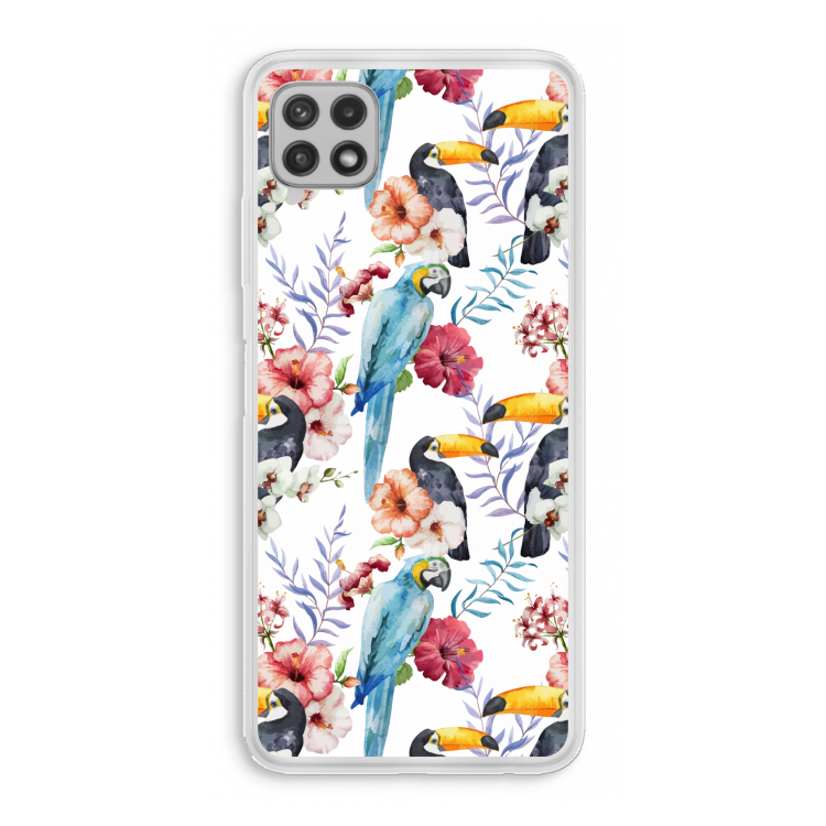 Bloemen tukan: Samsung Galaxy A22 4G Transparant Hoesje