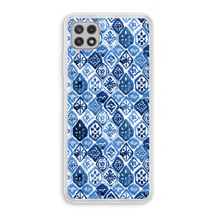 Blauw motief: Samsung Galaxy A22 4G Transparant Hoesje