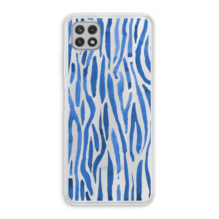 Blauwe nerven: Samsung Galaxy A22 4G Transparant Hoesje