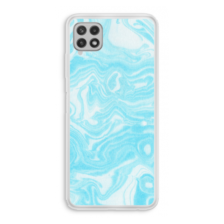 Waterverf blauw: Samsung Galaxy A22 4G Transparant Hoesje