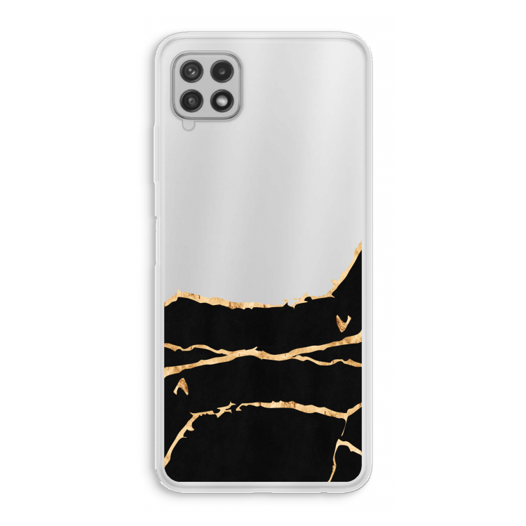 Gouden marmer: Samsung Galaxy A22 4G Transparant Hoesje