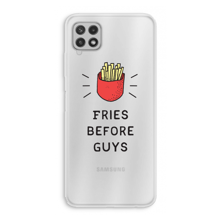 Fries before guys: Samsung Galaxy A22 4G Transparant Hoesje