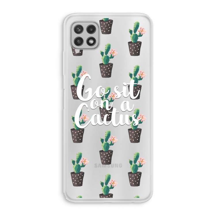 Cactus quote: Samsung Galaxy A22 4G Transparant Hoesje