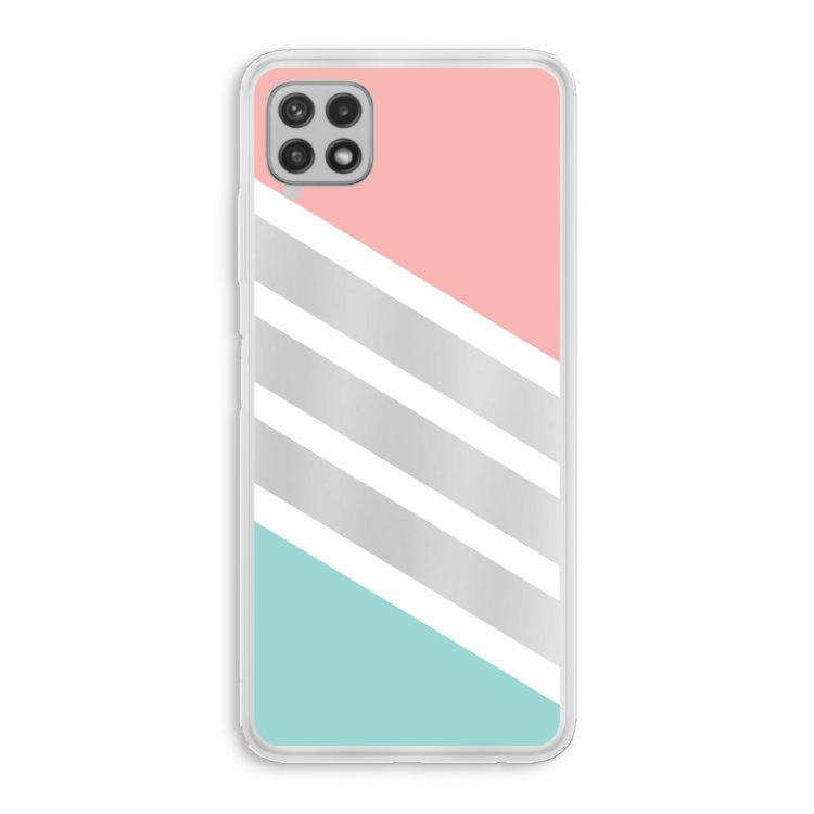 Strepen pastel: Samsung Galaxy A22 4G Transparant Hoesje