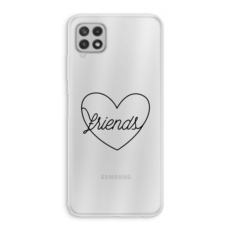 Friends heart black: Samsung Galaxy A22 4G Transparant Hoesje