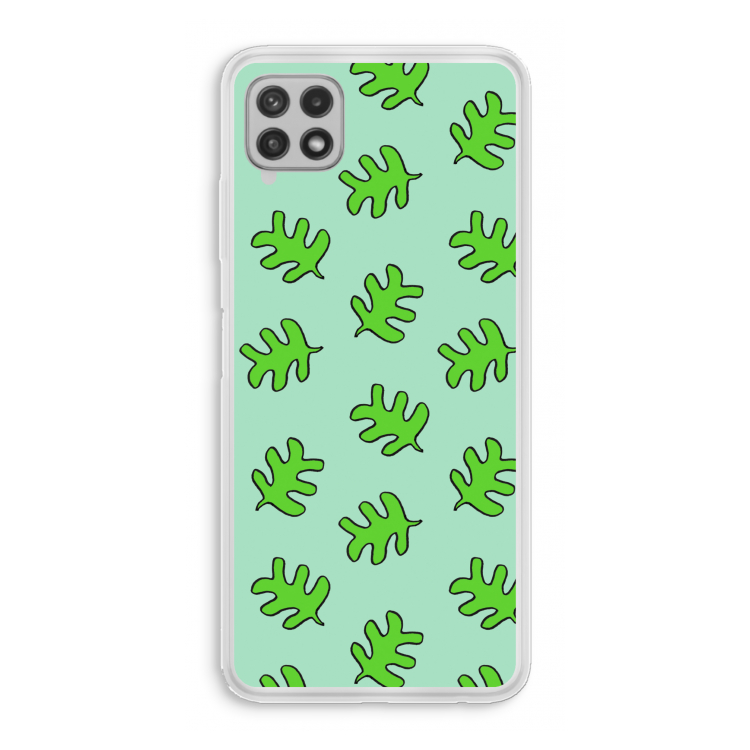 Groene blaadjes: Samsung Galaxy A22 4G Transparant Hoesje