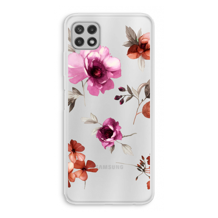 Geschilderde bloemen: Samsung Galaxy A22 4G Transparant Hoesje