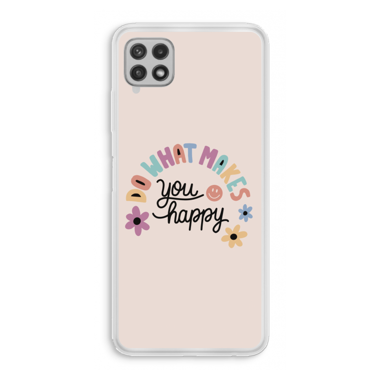 Happy days: Samsung Galaxy A22 4G Transparant Hoesje