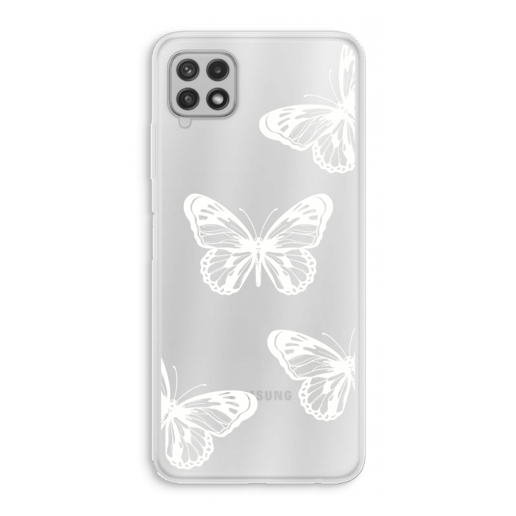 White butterfly: Samsung Galaxy A22 4G Transparant Hoesje