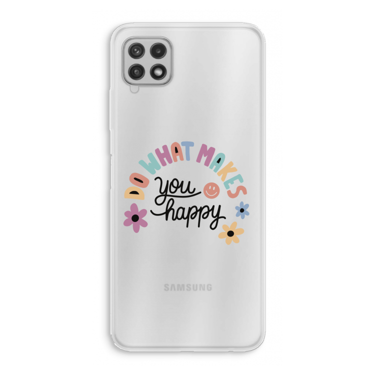 Happy days: Samsung Galaxy A22 4G Transparant Hoesje