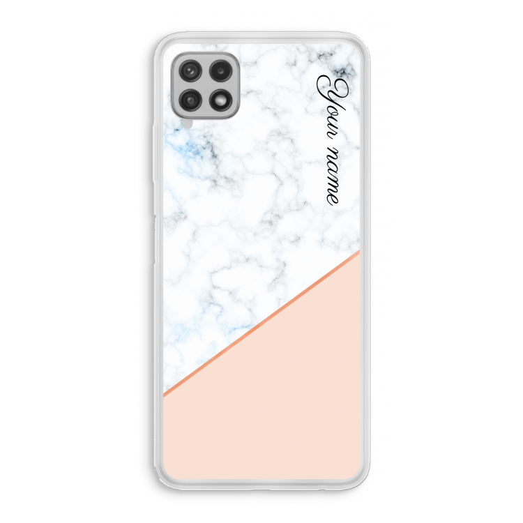 Marmer in stijl: Samsung Galaxy A22 4G Transparant Hoesje