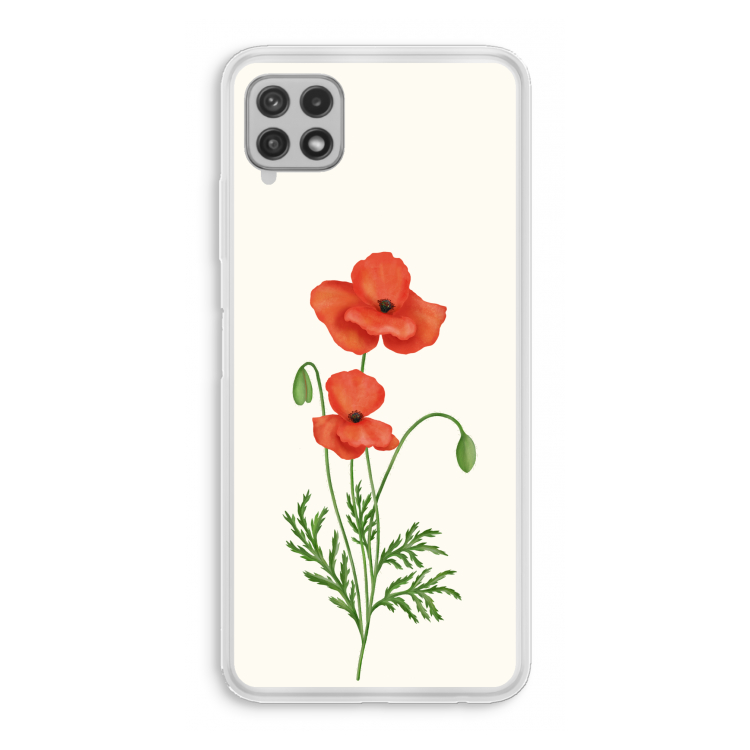 Red poppy: Samsung Galaxy A22 4G Transparant Hoesje
