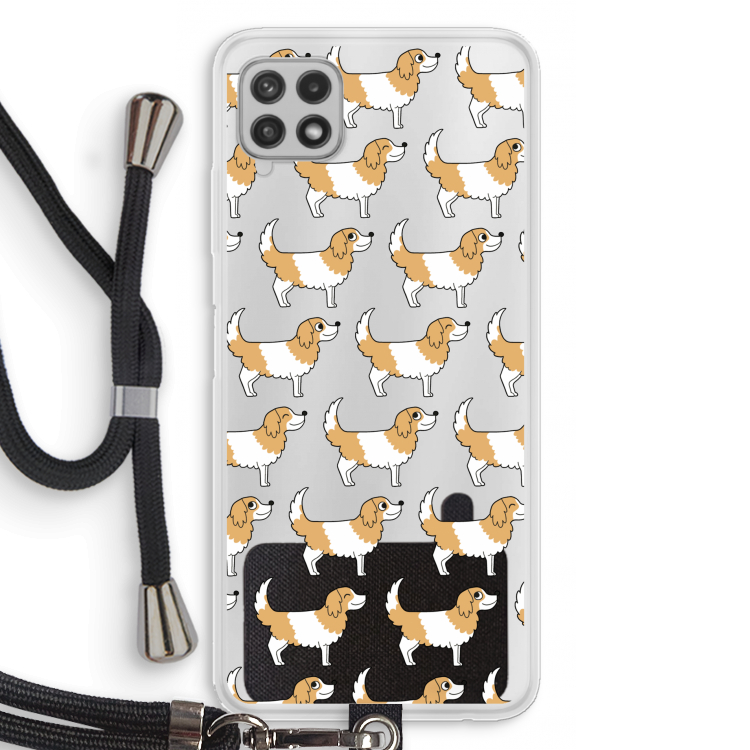 Doggy: Samsung Galaxy A22 4G Transparant Hoesje met koord