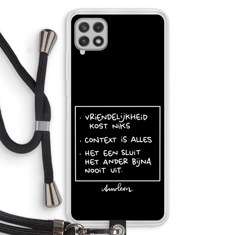 Mijn Motto's: Samsung Galaxy A22 4G Transparant Hoesje met koord