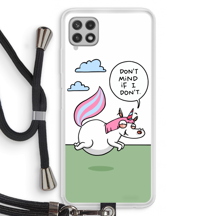 Unicorn: Samsung Galaxy A22 4G Transparant Hoesje met koord