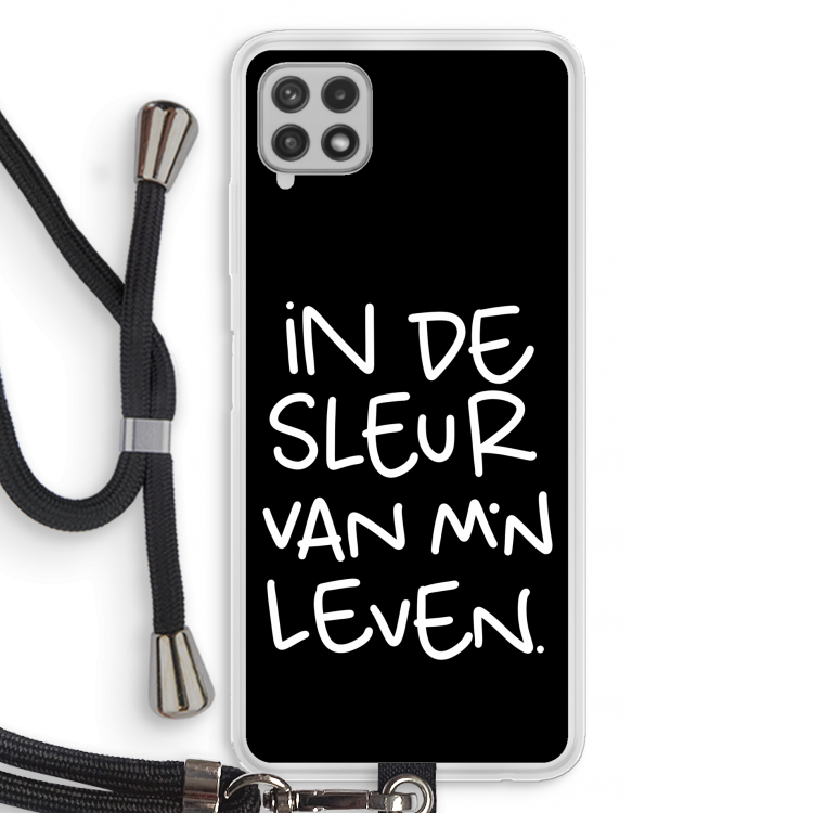 De Sleur: Samsung Galaxy A22 4G Transparant Hoesje met koord