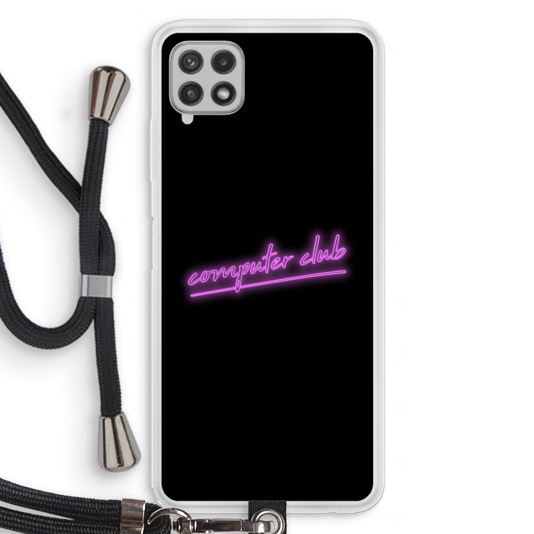 Vice Black: Samsung Galaxy A22 4G Transparant Hoesje met koord