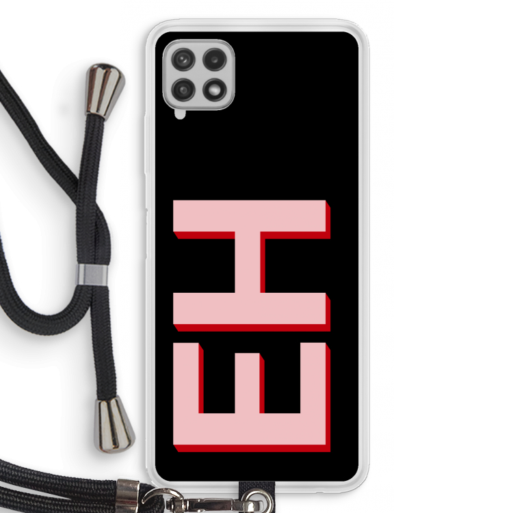 Monogram: Samsung Galaxy A22 4G Transparant Hoesje met koord