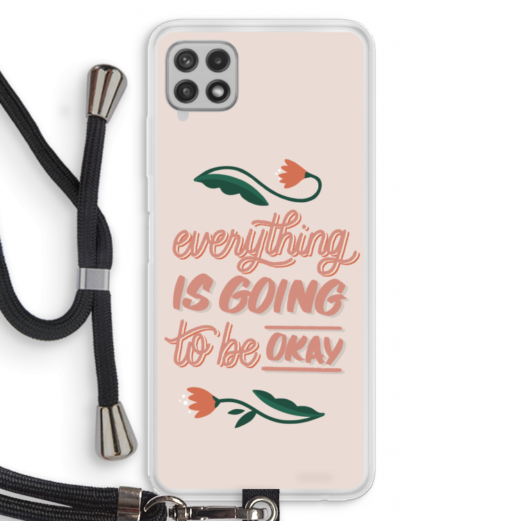 Optimistic flower girl: Samsung Galaxy A22 4G Transparant Hoesje met koord