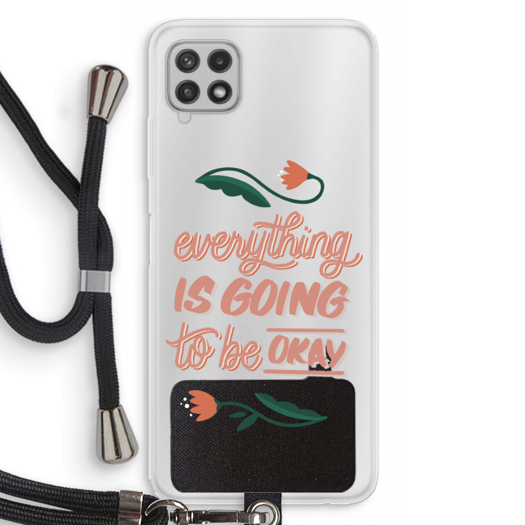 Optimistic flower girl: Samsung Galaxy A22 4G Transparant Hoesje met koord