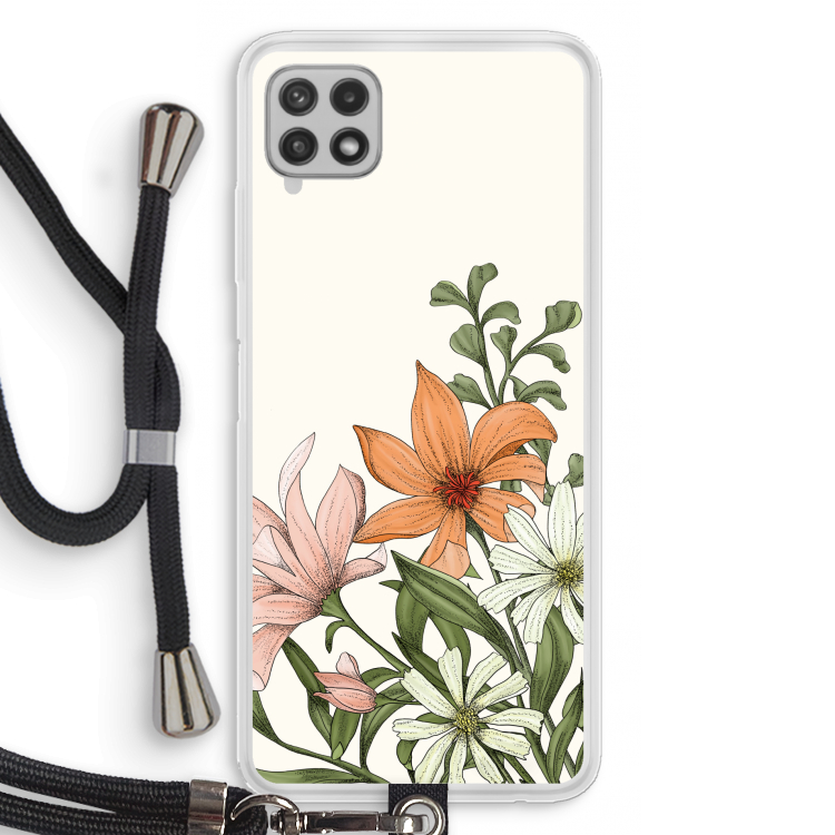 Floral bouquet: Samsung Galaxy A22 4G Transparant Hoesje met koord