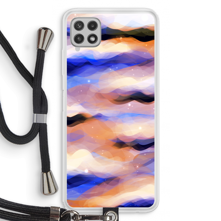Donkere Wolken: Samsung Galaxy A22 4G Transparant Hoesje met koord