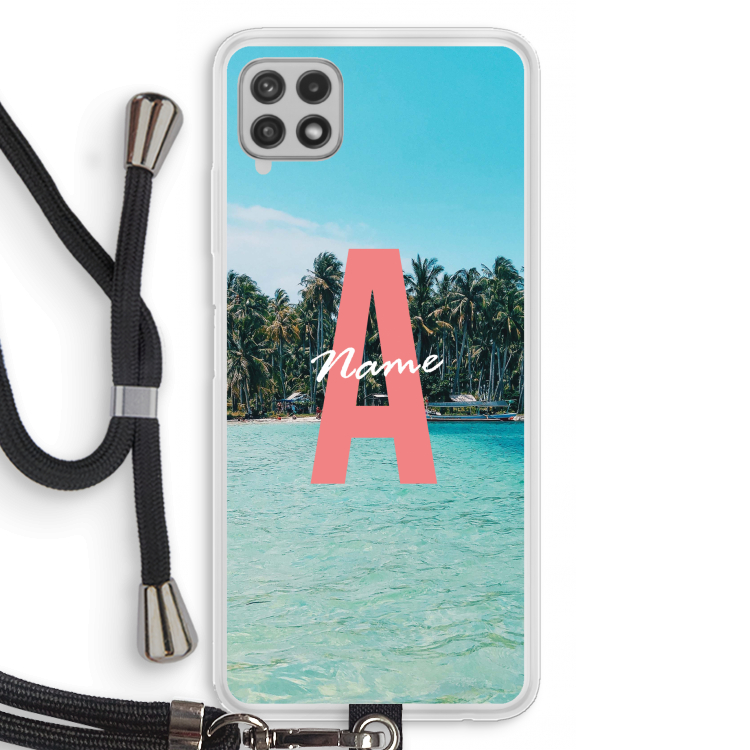 Pacific Dream: Samsung Galaxy A22 4G Transparant Hoesje met koord