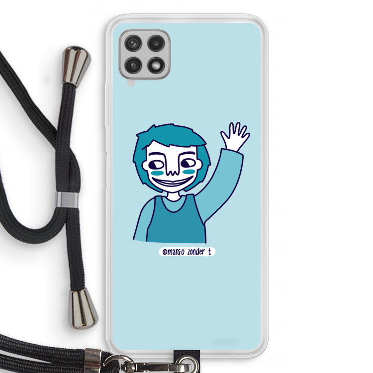 Zwaai: Samsung Galaxy A22 4G Transparant Hoesje met koord