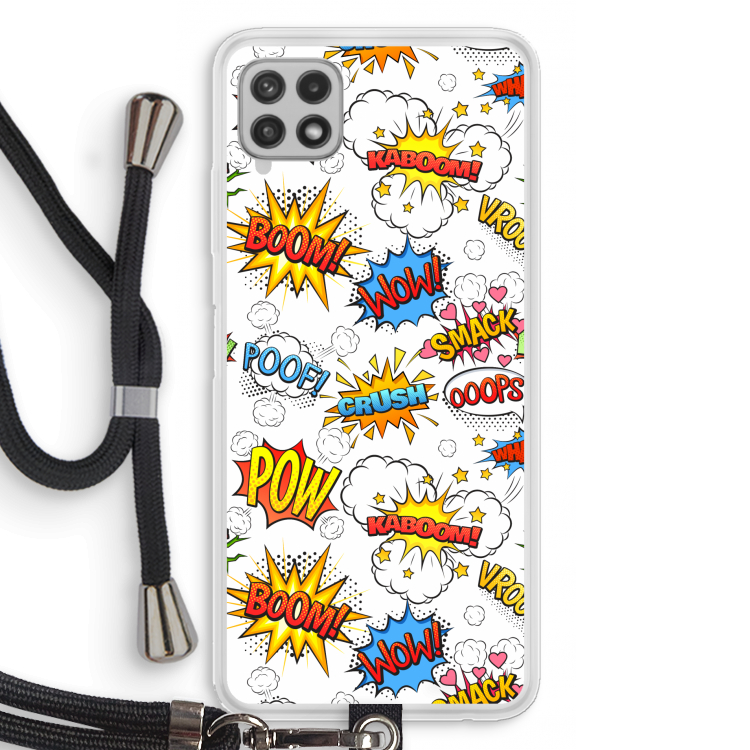 Pow Smack: Samsung Galaxy A22 4G Transparant Hoesje met koord