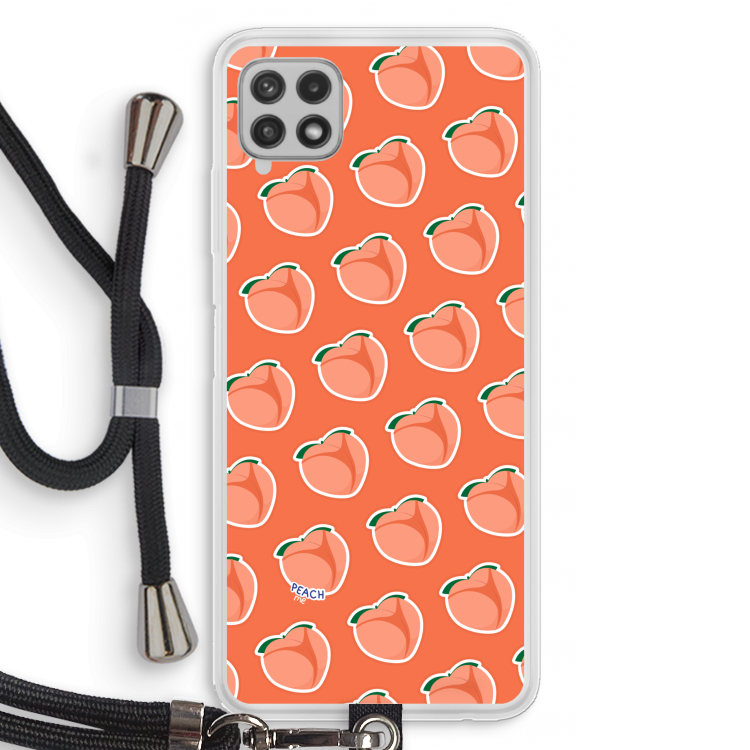 Just peachy: Samsung Galaxy A22 4G Transparant Hoesje met koord