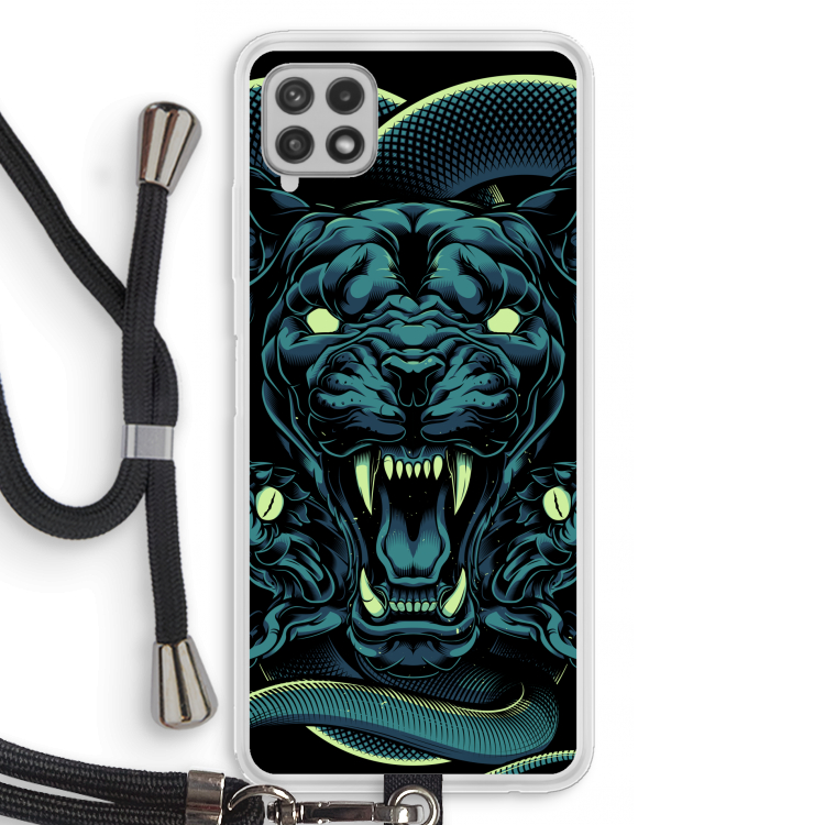 Cougar and Vipers: Samsung Galaxy A22 4G Transparant Hoesje met koord