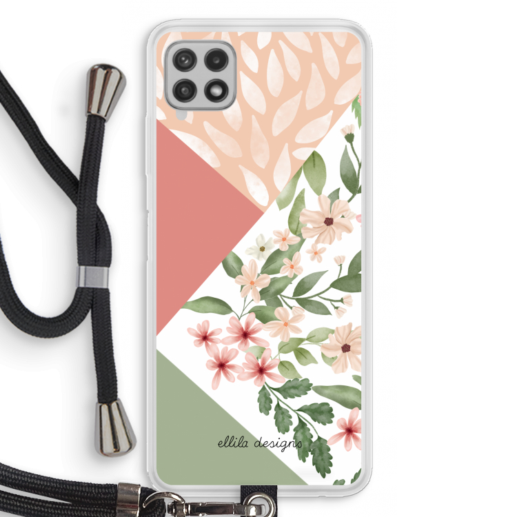 Sweet heaven geometrics: Samsung Galaxy A22 4G Transparant Hoesje met koord