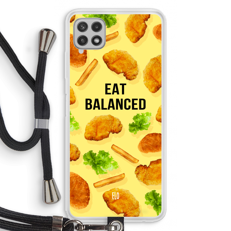 Eat Balanced: Samsung Galaxy A22 4G Transparant Hoesje met koord