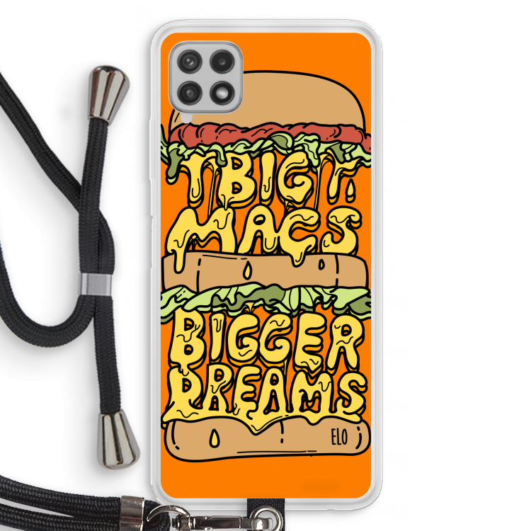 Big Macs Bigger Dreams: Samsung Galaxy A22 4G Transparant Hoesje met koord