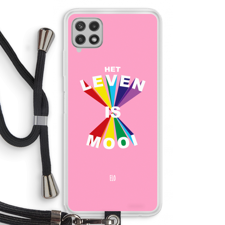 Het Leven Is Mooi: Samsung Galaxy A22 4G Transparant Hoesje met koord