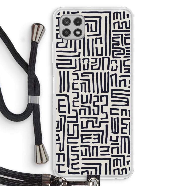 Moroccan Print: Samsung Galaxy A22 4G Transparant Hoesje met koord