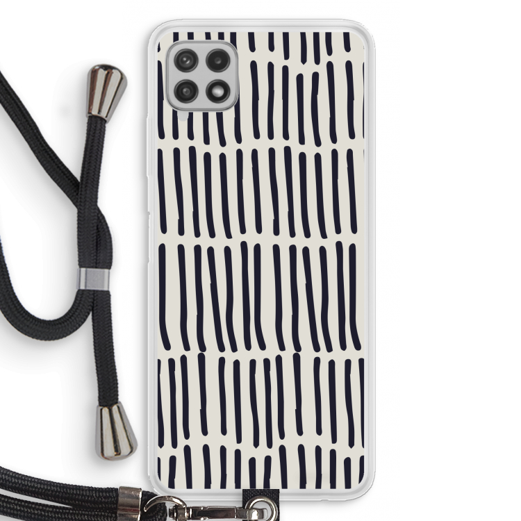 Moroccan stripes: Samsung Galaxy A22 4G Transparant Hoesje met koord