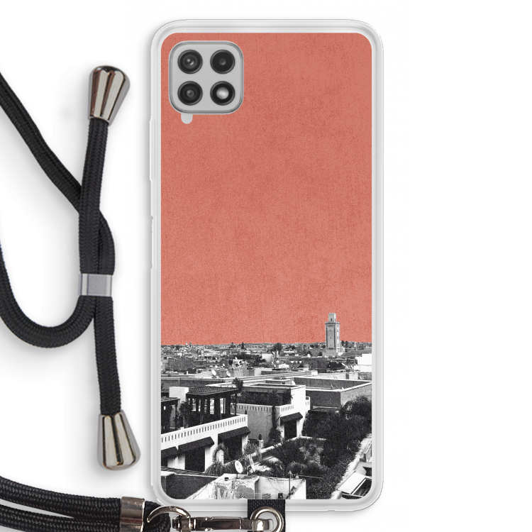 Marrakech Skyline : Samsung Galaxy A22 4G Transparant Hoesje met koord