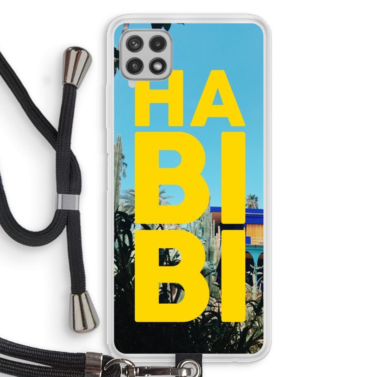 Habibi Majorelle : Samsung Galaxy A22 4G Transparant Hoesje met koord