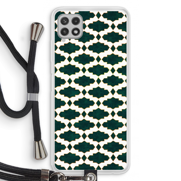 Moroccan tiles: Samsung Galaxy A22 4G Transparant Hoesje met koord
