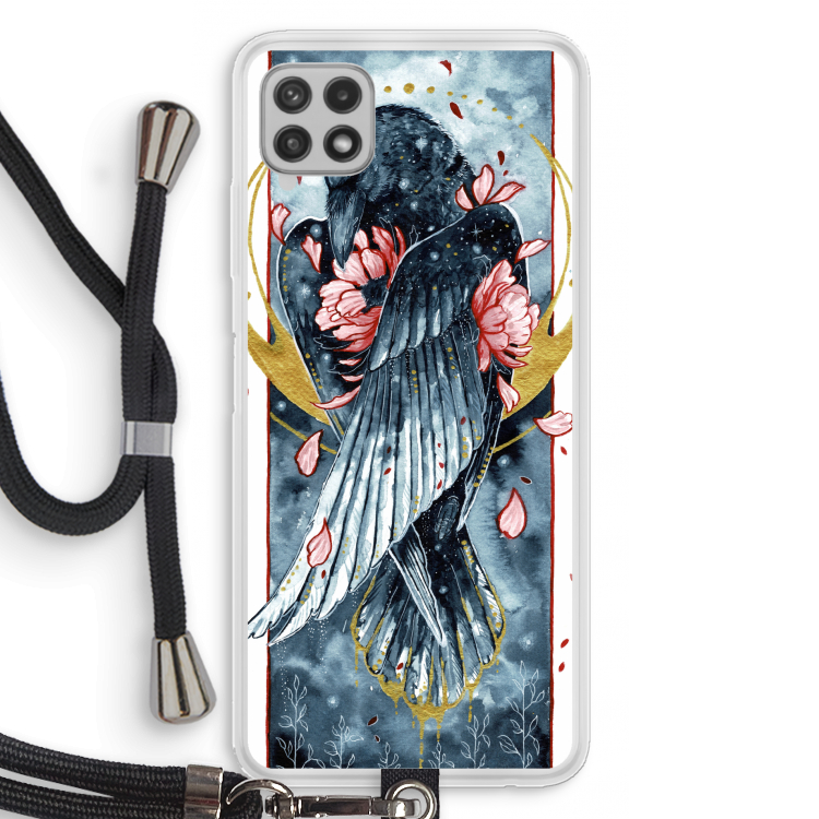 Golden Raven: Samsung Galaxy A22 4G Transparant Hoesje met koord