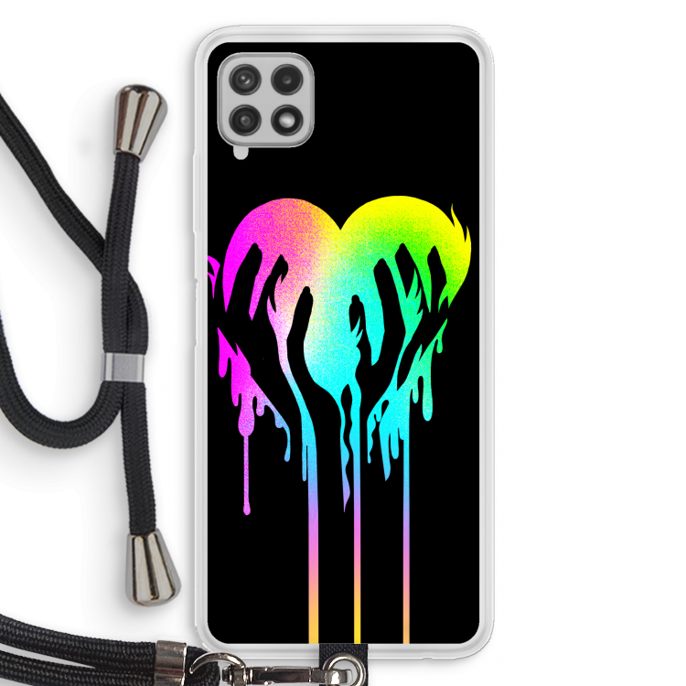 Hold My Heart: Samsung Galaxy A22 4G Transparant Hoesje met koord