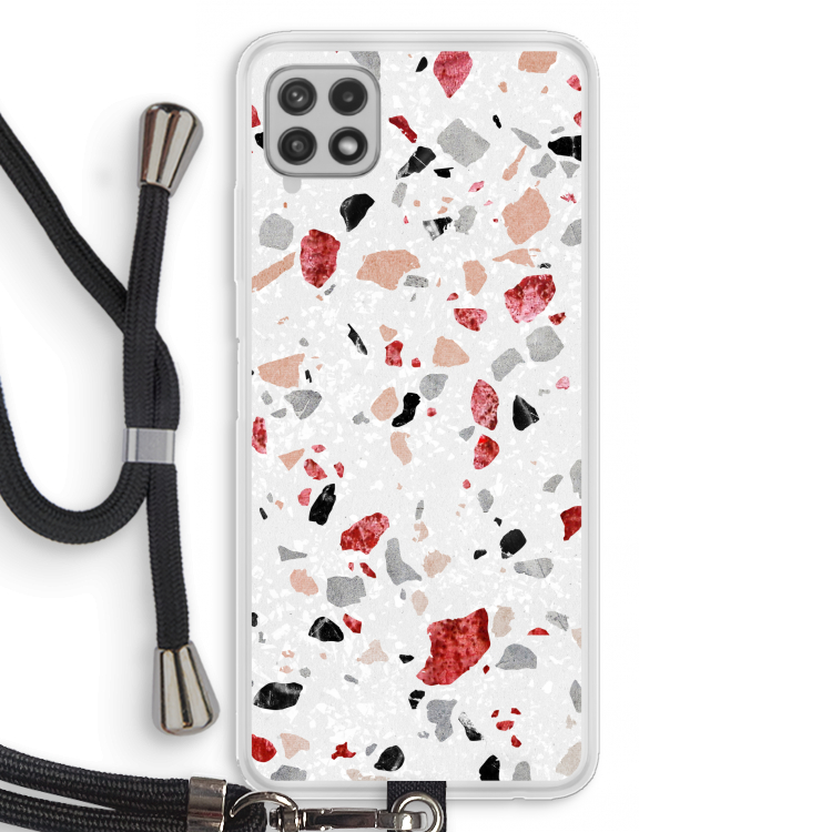 Terrazzo N°12: Samsung Galaxy A22 4G Transparant Hoesje met koord