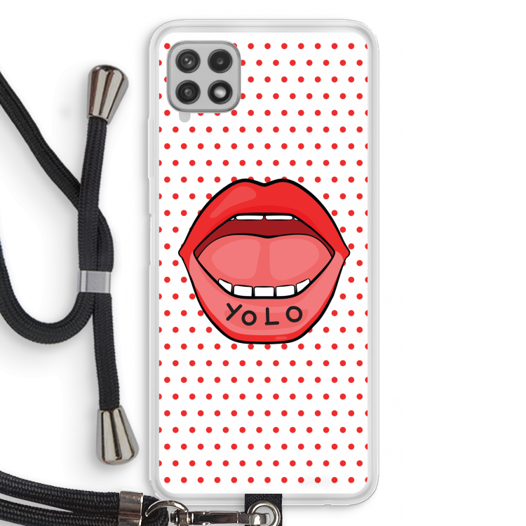 Yolo Denise: Samsung Galaxy A22 4G Transparant Hoesje met koord