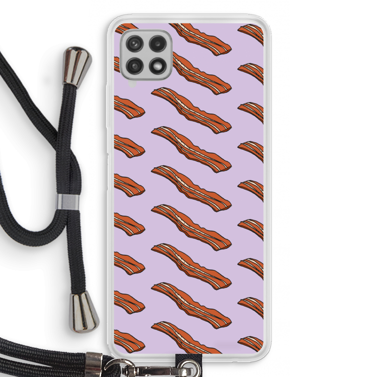 Bacon to my eggs #2: Samsung Galaxy A22 4G Transparant Hoesje met koord