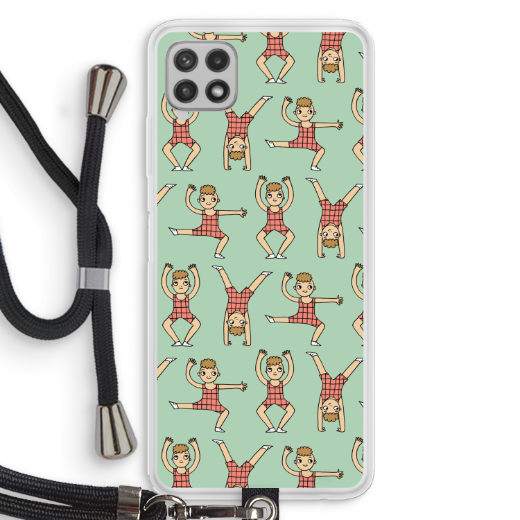 Gymboys: Samsung Galaxy A22 4G Transparant Hoesje met koord