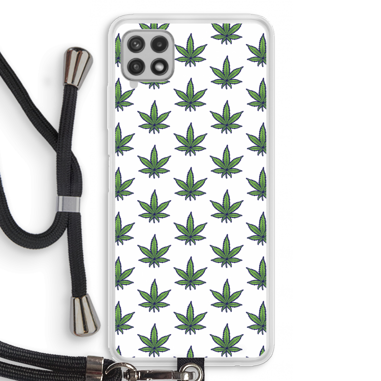 Weed: Samsung Galaxy A22 4G Transparant Hoesje met koord