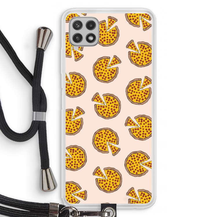 You Had Me At Pizza: Samsung Galaxy A22 4G Transparant Hoesje met koord