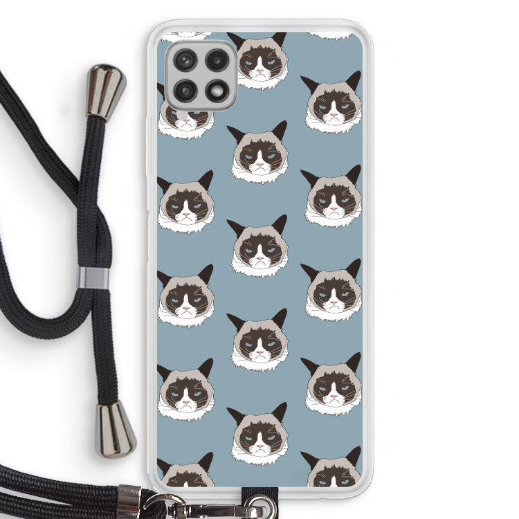 It's a Purrr Case: Samsung Galaxy A22 4G Transparant Hoesje met koord