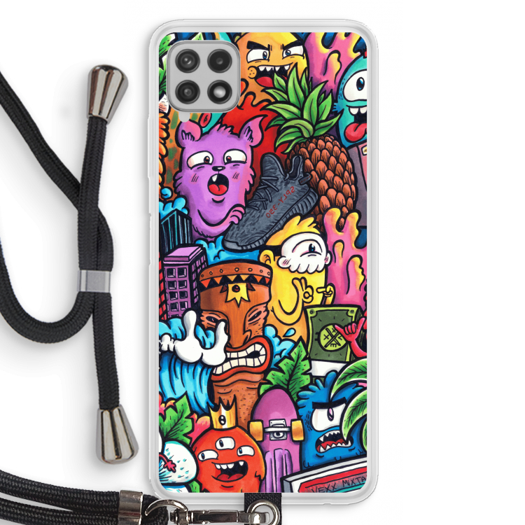 Vexx Mixtape: Samsung Galaxy A22 4G Transparant Hoesje met koord